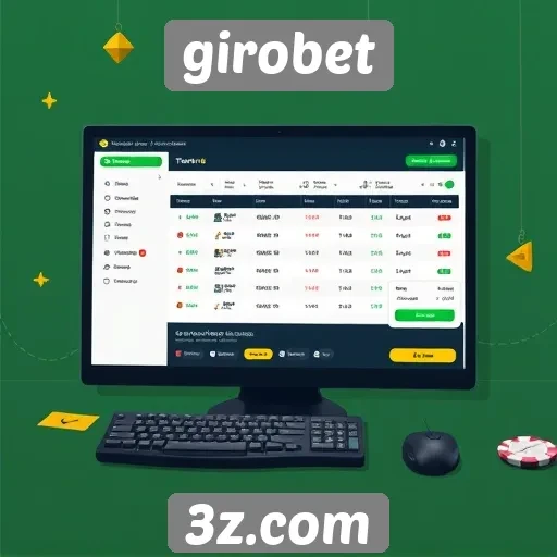 Explorando a interface de usuário do site Girobet